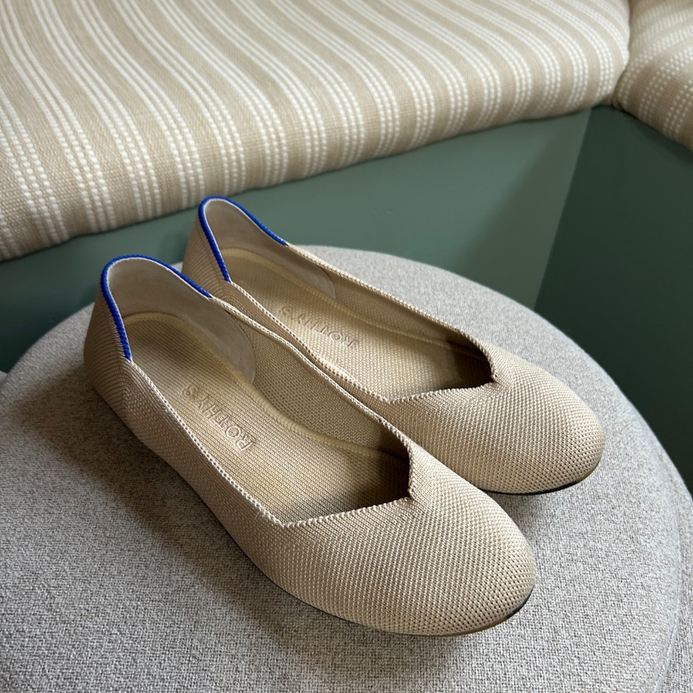 Cream Rothy’s Ballet Flats Sz 7 - Picture 3 of 5